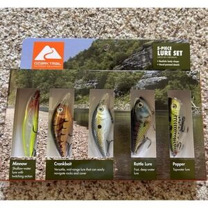 Ozark Trail Multi-Species Assorted Fishing Lure Kit - 5 Piece,Plastic; Metal,New